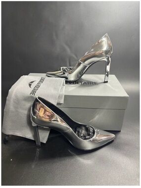 Zadig & Voltaire Metallic Silver Pointed-Toe Stiletto Pumps